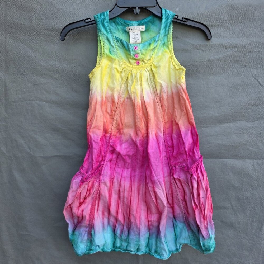 Pandemonium Size 10 Girl's TIE DYE Dress Lined Summer Boho Casual Sleeveless